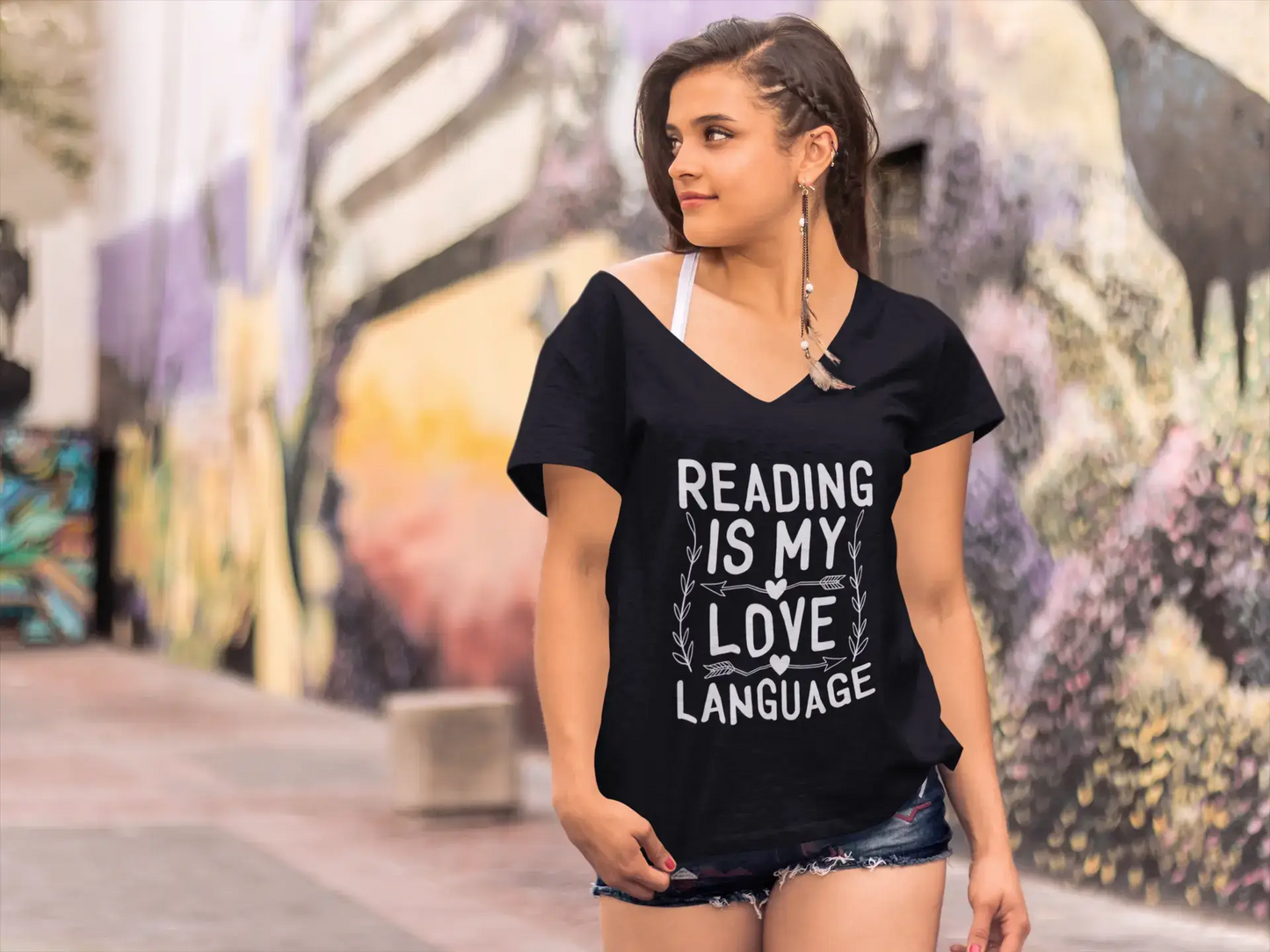 ULTRABASIC Women's T-Shirt Reading is My Love Language - Short Sleeve Tee Shirt Tops