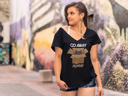 ULTRABASIC Women's T-Shirt Go Away Human - Funny Kitten Lover Tee Shirt