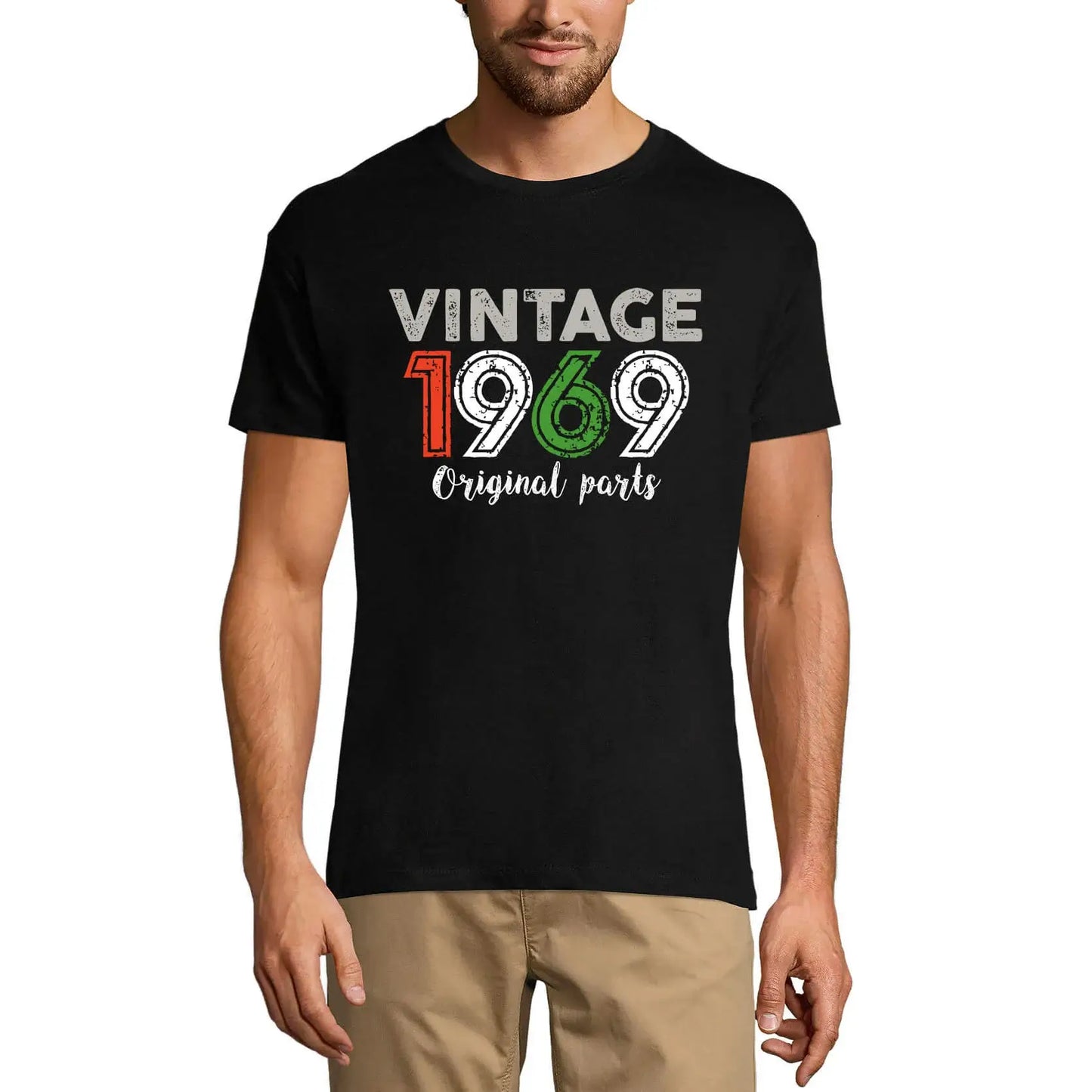 Men's Graphic T-Shirt Original Parts 1969 55th Birthday Anniversary 55 Year Old Gift 1969 Vintage Eco-Friendly Short Sleeve Novelty Tee