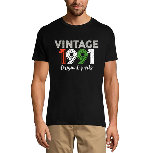 Men's Graphic T-Shirt Original Parts 1991 33rd Birthday Anniversary 33 Year Old Gift 1991 Vintage Eco-Friendly Short Sleeve Novelty Tee