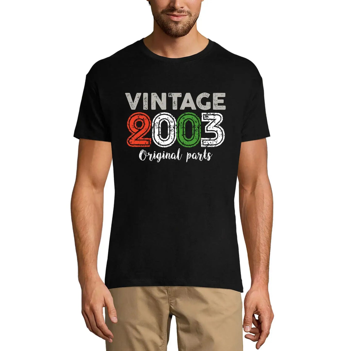 Men's Graphic T-Shirt Original Parts 2003 21st Birthday Anniversary 21 Year Old Gift 2003 Vintage Eco-Friendly Short Sleeve Novelty Tee