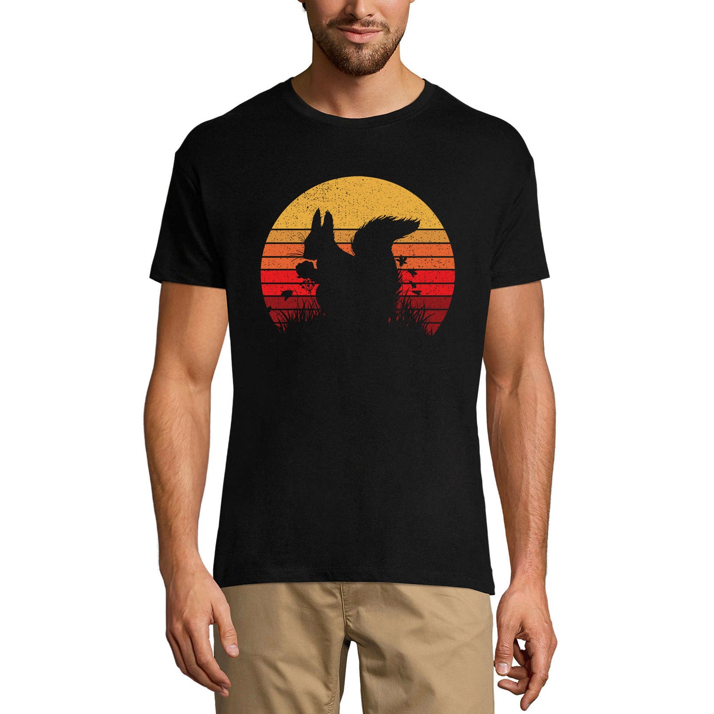 ULTRABASIC Men's Vintage T-Shirt Retro Sunset Squirrel - Funny Tee Shirt