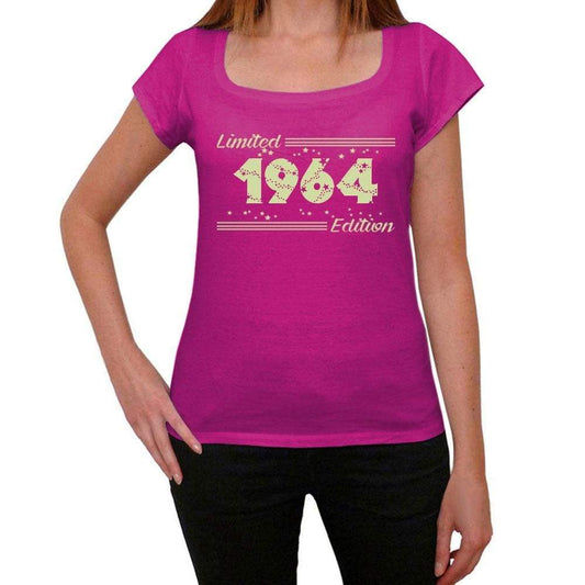 1964 Limited Edition Star, Women's T-shirt, Pink, Birthday Gift 00384 - ultrabasic-com