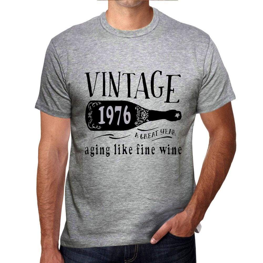 1976 Aging Like a Fine Wine Men's T-shirt Grey Birthday Gift 00459 - ultrabasic-com