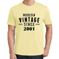 2001 Modern Vintage Yellow Mens Short Sleeve Round Neck T-Shirt 00106 - Yellow / S - Casual