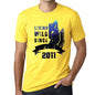 2011 Living Wild 2 Since 2011 Mens T-Shirt Yellow Birthday Gift 00516 - Yellow / Xs - Casual