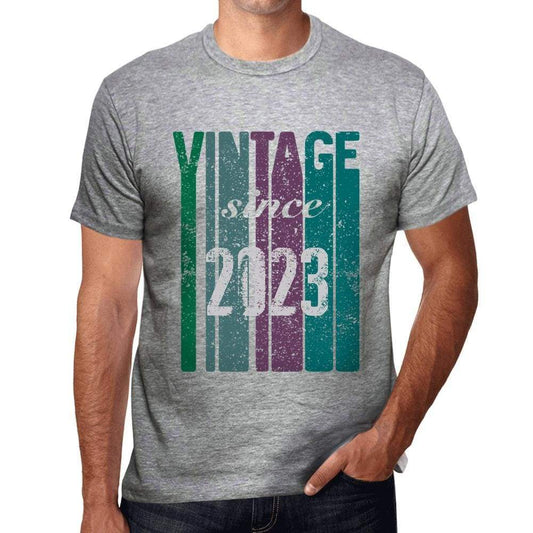 2023 Vintage Since 2023 Mens T-Shirt Grey Birthday Gift 00504 00504 - Grey / S - Casual