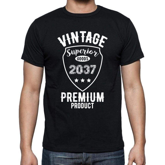2037 Vintage Superior Black Mens Short Sleeve Round Neck T-Shirt 00102 - Black / S - Casual