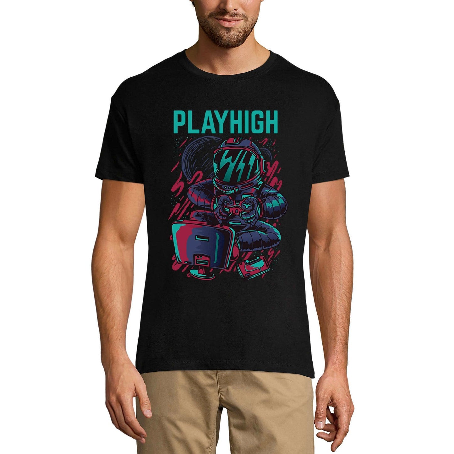 ULTRABASIC Men's Novelty T-Shirt Play High - Robot Tee Shirt