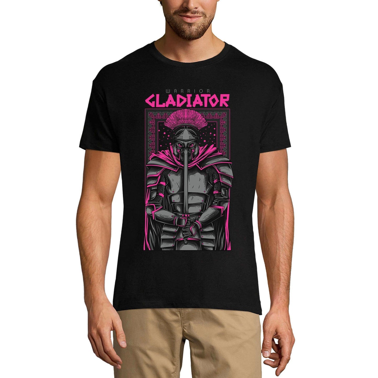 ULTRABASIC Men's Novelty T-Shirt Warrior Gladiator - Scary Short Sleeve Tee Shirt