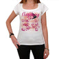 34 Augsburg City With Number Womens Short Sleeve Round White T-Shirt 00008 - Casual