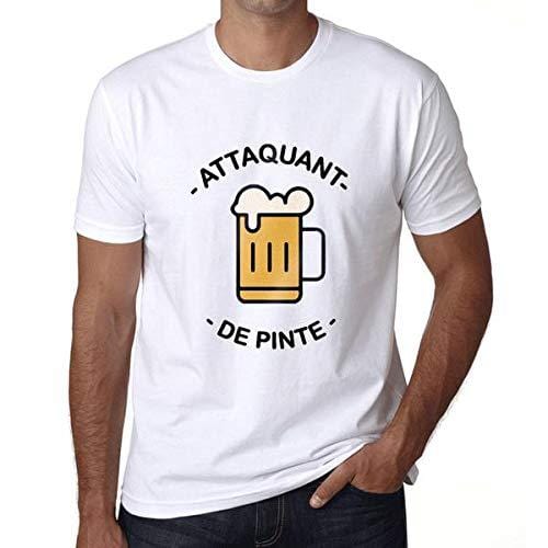 Homme T-Shirt Graphique Imprimé Vintage Tee Attaquant de Pinte Blanc