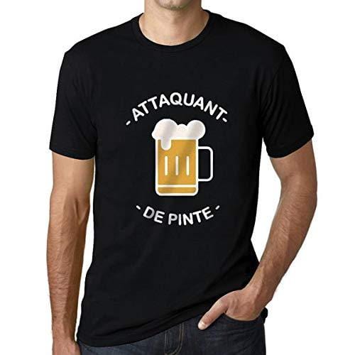 Homme T-Shirt Graphique Imprimé Vintage Tee Attaquant de Pinte Noir Profond