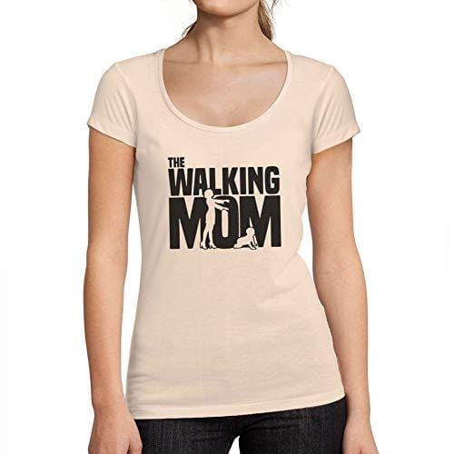 Ultrabasic - Femme Graphique Walking Mom T-Shirt Action de Grâces Xmas Cadeau Idées Tee Rose Crémeux