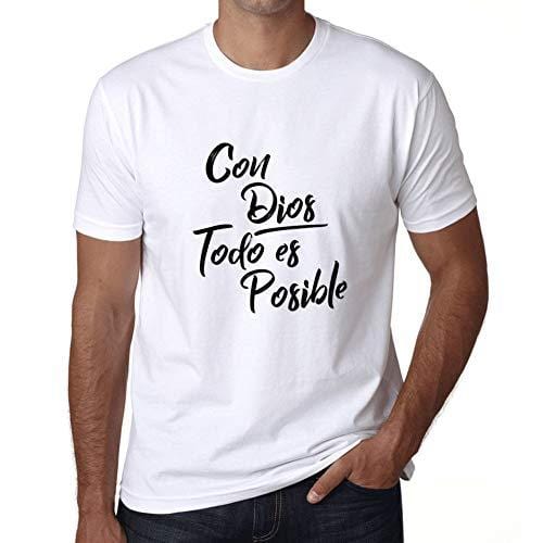 Ultrabasic - Homme T-Shirt Graphique Con Dios Todo ES Posible