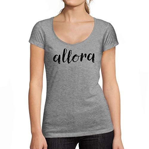 Ultrabasic - Tee-Shirt Femme col Rond Décolleté Allora Gris Chiné