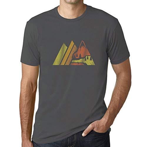 Ultrabasic - Homme Graphique Montagne Rétro Écran Impression de Lettre Tee Shirt Cadeau Gris Souris