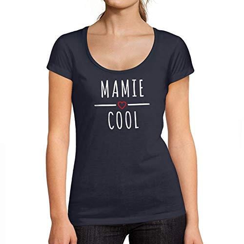 Ultrabasic - Femme Graphique Mamie Cool Imprimé des Lettres T-Shirt French Marine