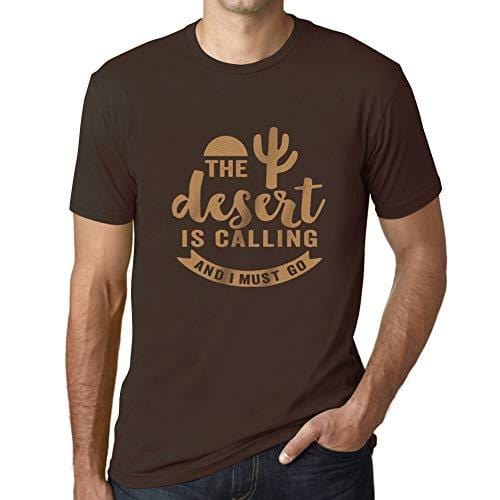 Ultrabasic - Homme T-Shirt Graphique The Desert is Calling Chocolat