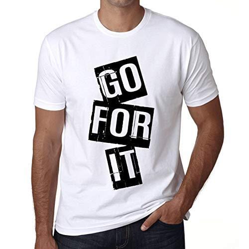 Ultrabasic - Homme T-Shirt Graphique Go for It T-Shirt Cadeau Lettre d'impression Blanc