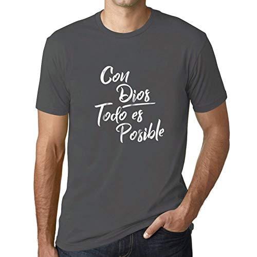 Ultrabasic - Homme T-Shirt Graphique Con Dios Todo ES Posible