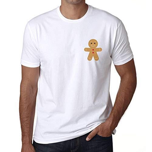Ultrabasic - Homme T-Shirt Graphique Little Biscuit Imprimé Lettres Noël Cadeau Blanco