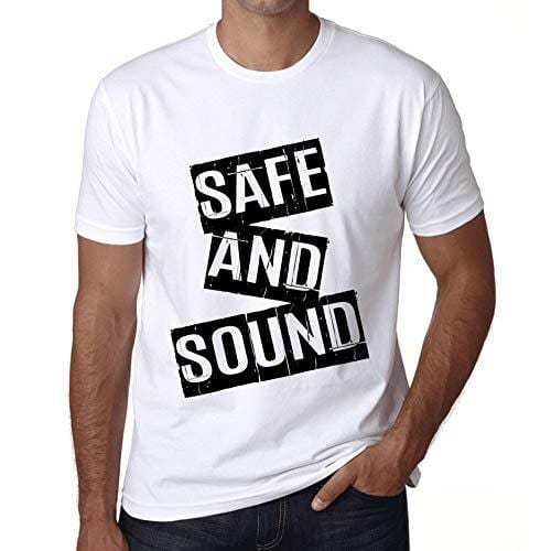 Ultrabasic - Homme T-Shirt Graphique Save and Sound T-Shirt Cadeau Lettre d'impression Blanc