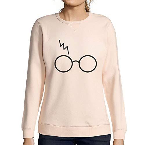 Ultrabasic - Femme Graphique Lunettes Cicatrice Éclair Sweatshirt Cadeau Idées Tee Rose Crémeux