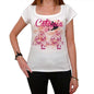 44 Catania City With Number Womens Short Sleeve Round White T-Shirt 00008 - White / Xs - Casual