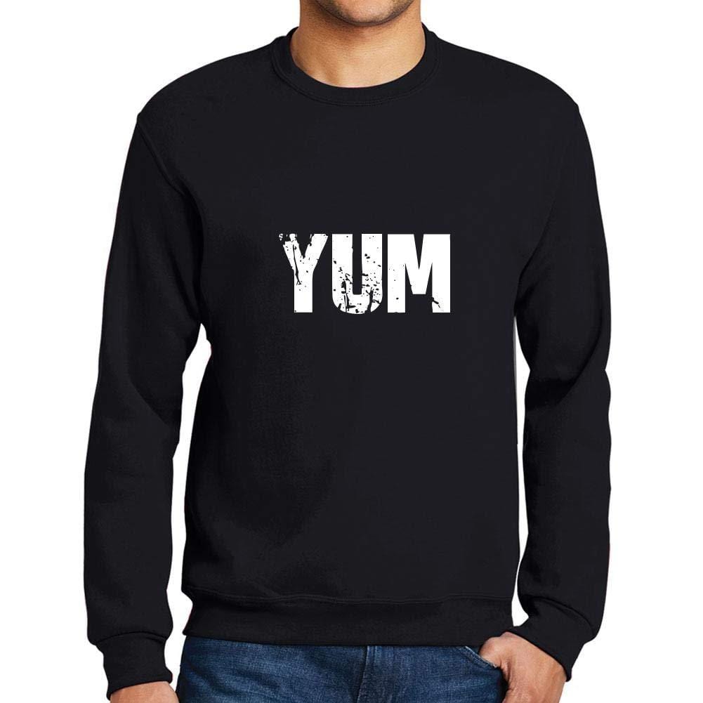 Ultrabasic Homme Imprimé Graphique Sweat-Shirt Popular Words YUM Noir Profond