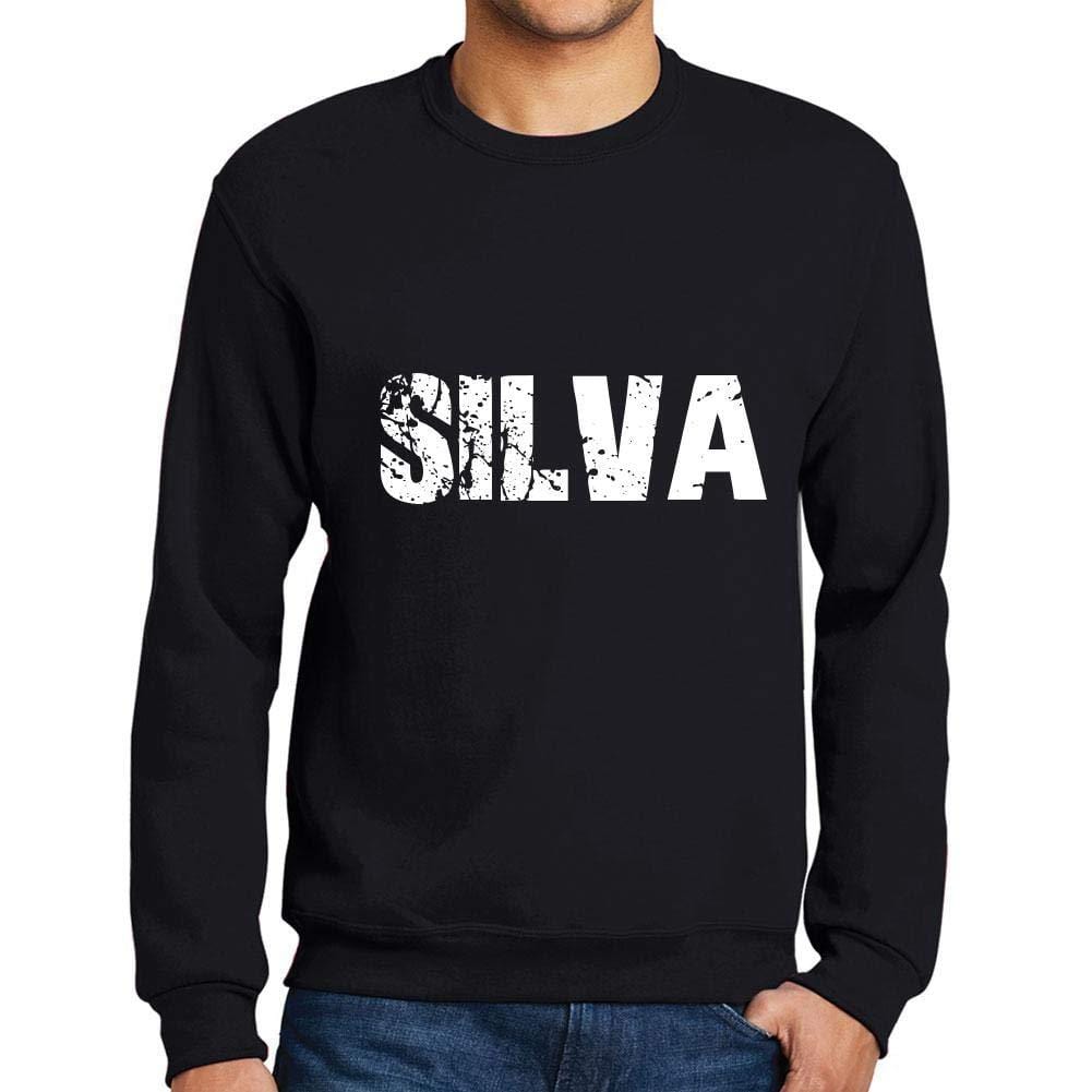 Ultrabasic Homme Imprimé Graphique Sweat-Shirt Popular Words Silva Noir Profond