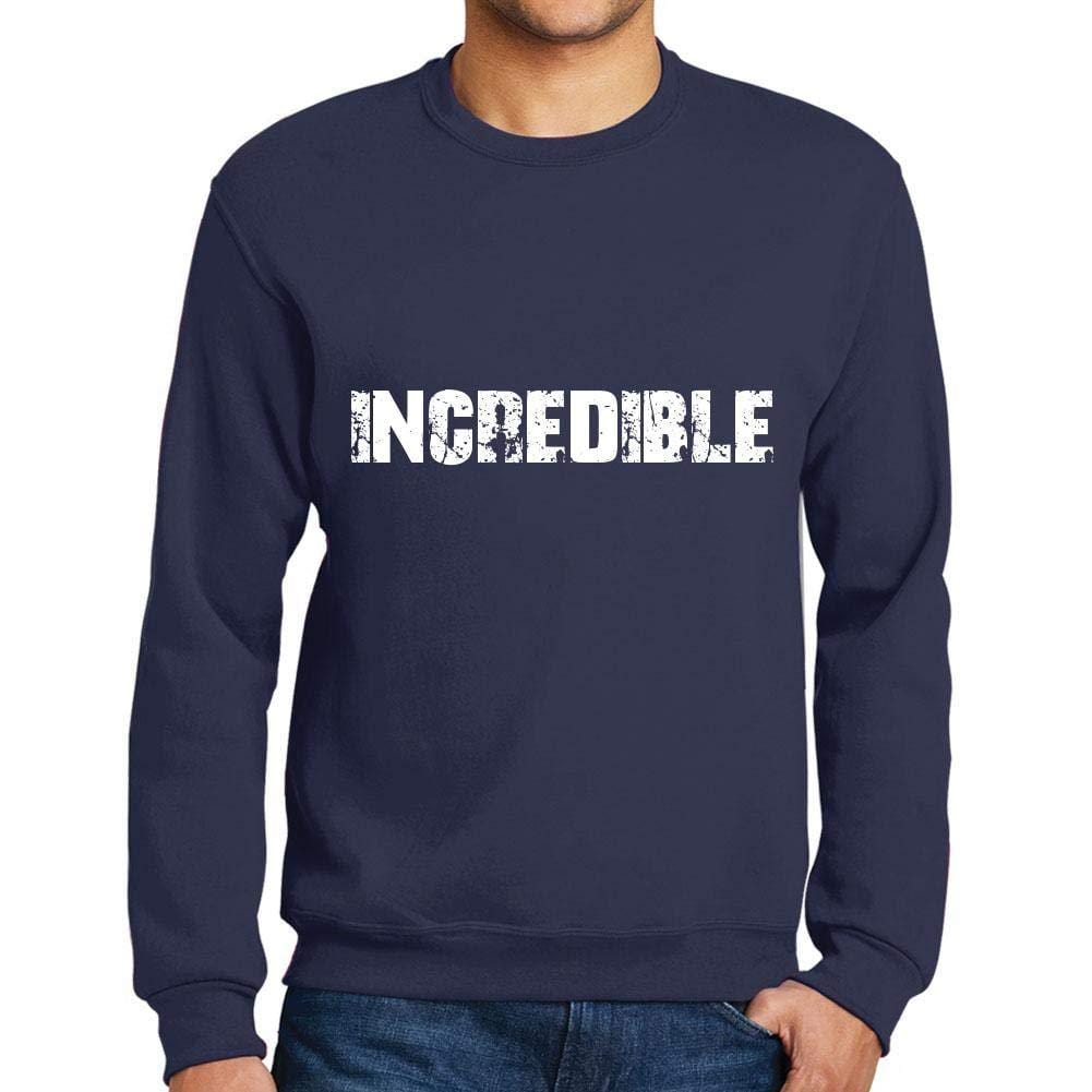 Ultrabasic Homme Imprimé Graphique Sweat-Shirt Popular Words Incredible French Marine