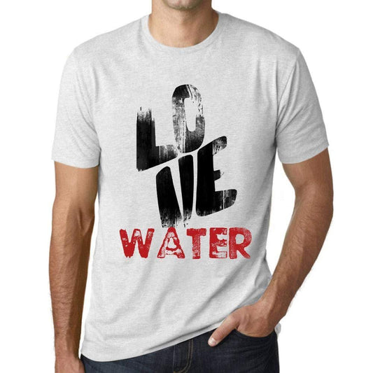 Ultrabasic - Homme T-Shirt Graphique Love Water Blanc Chiné