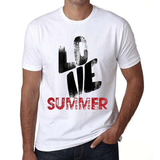 Ultrabasic - Homme T-Shirt Graphique Love Summer Blanc