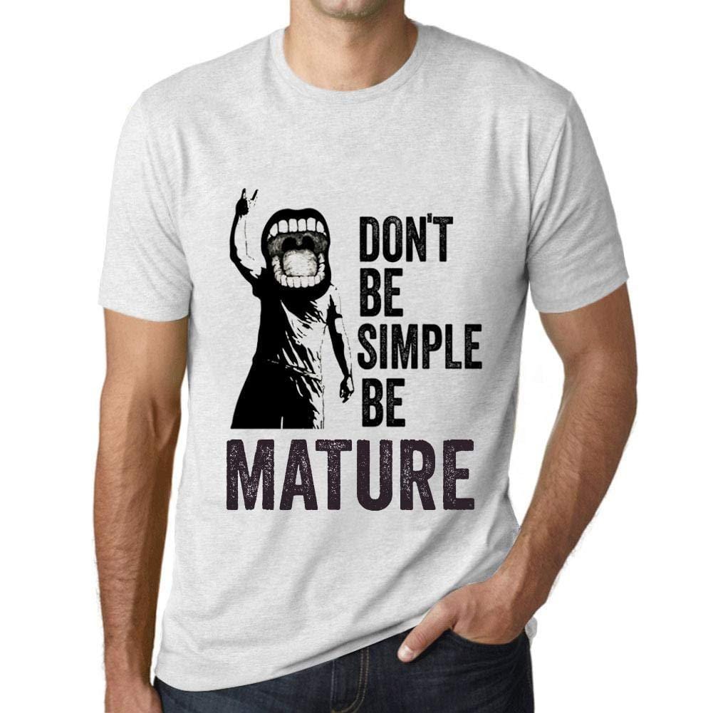 Ultrabasic Homme T-Shirt Graphique Don't Be Simple Be Mature Blanc Chiné