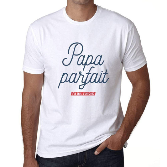 Ultrabasic - Homme Graphique Papa Parfait T-Shirt Marine Lettre Blanco