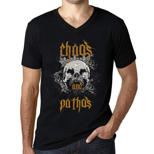 Ultrabasic - Homme Graphique Col V Tee Shirt Chaos and Pathos Noir Profond