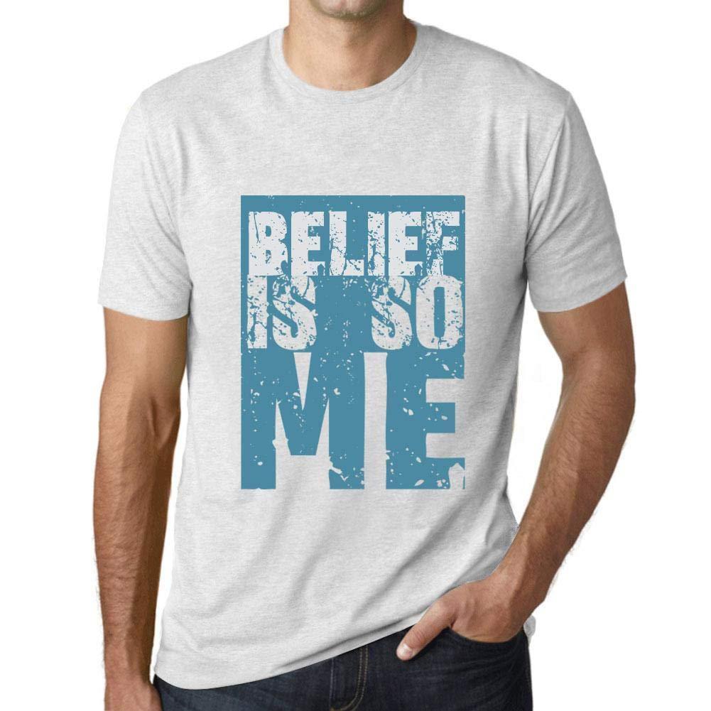 Homme T-Shirt Graphique Belief is So Me Blanc Chiné