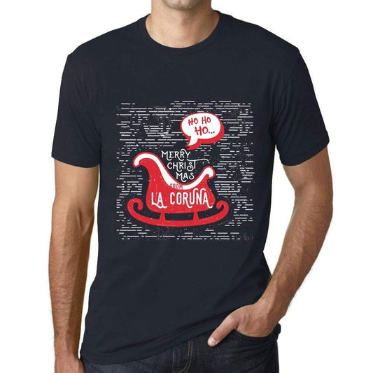 Ultrabasic Homme T-Shirt Graphique Merry Christmas from LA CORUNA Marine