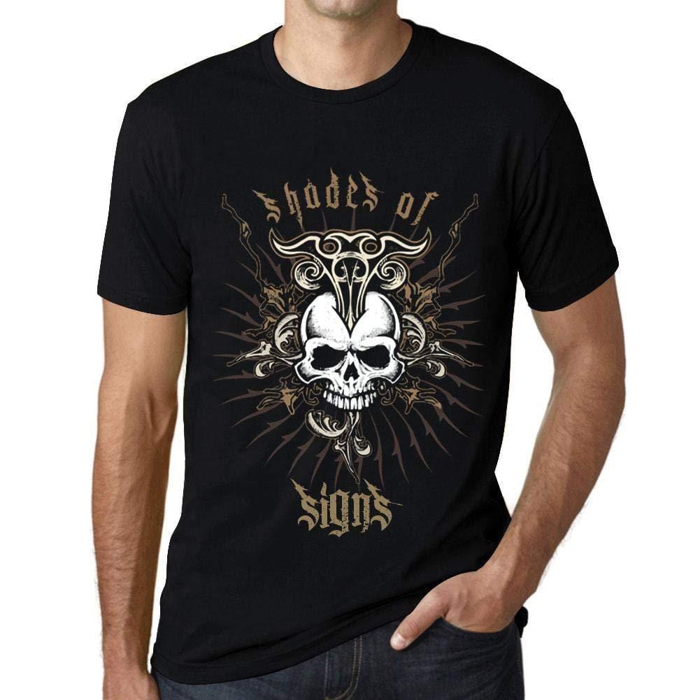 Ultrabasic - Homme T-Shirt Graphique Shades of Signs Noir Profond