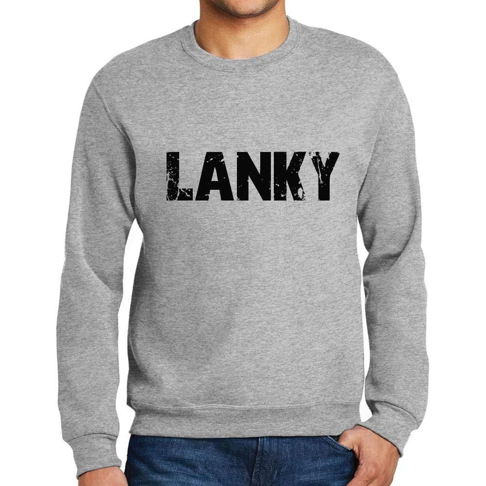 Ultrabasic Homme Imprimé Graphique Sweat-Shirt Popular Words Lanky Gris Chiné