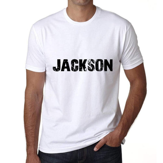 Ultrabasic ® Nom de Famille Fier Homme T-Shirt Nom de Famille Idées Cadeaux Tee Jackson Blanc