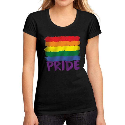 Femme Graphique Tee Shirt LGBT Pride Noir Profond