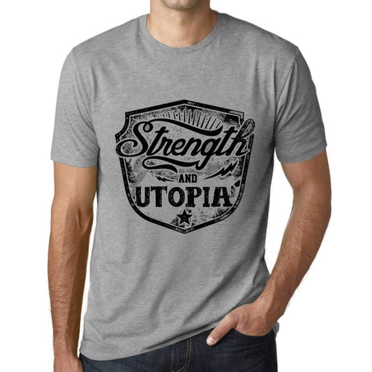 Homme T-Shirt Graphique Imprimé Vintage Tee Strength and Utopia Gris Chiné