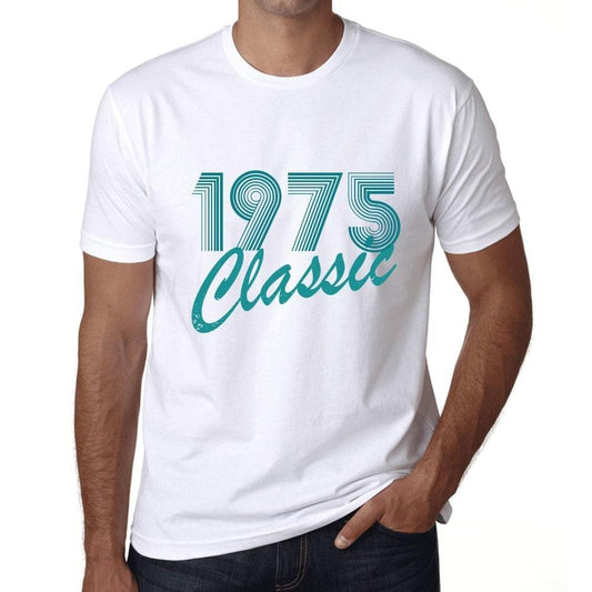 Ultrabasic - Homme T-Shirt Graphique Years Lines Classic 1975 Blanc