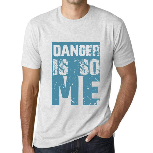 Homme T-Shirt Graphique Danger is So Me Blanc Chiné
