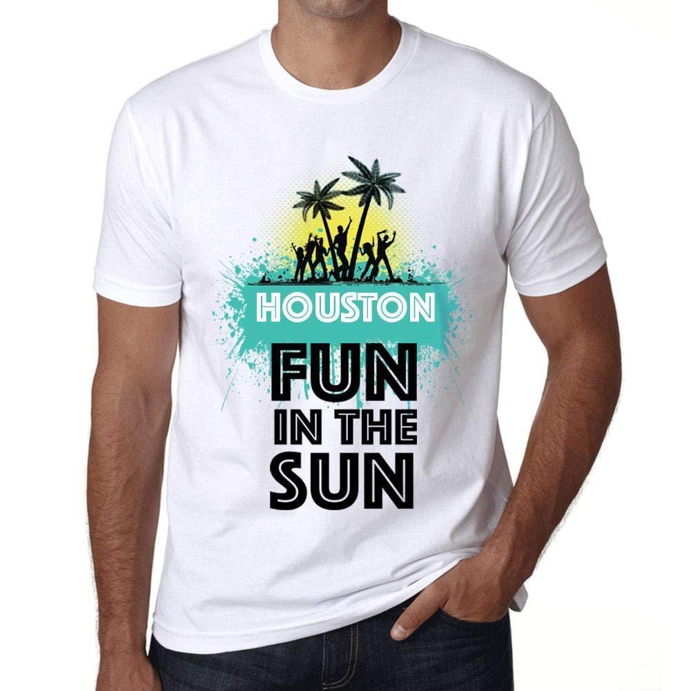 Homme T Shirt Graphique Imprimé Vintage Tee Summer Dance Houston Blanc