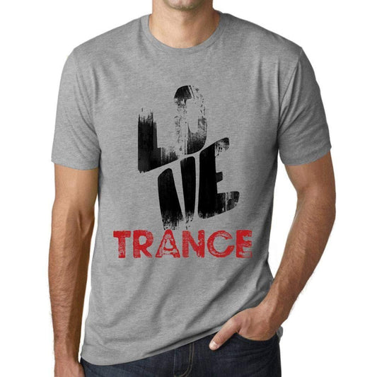 Ultrabasic - Homme T-Shirt Graphique Love Trance Gris Chiné