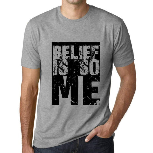 Homme T-Shirt Graphique Belief is So Me Gris Chiné