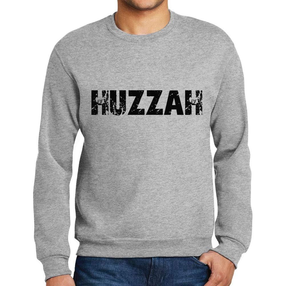 Ultrabasic Homme Imprimé Graphique Sweat-Shirt Popular Words Huzzah Gris Chiné